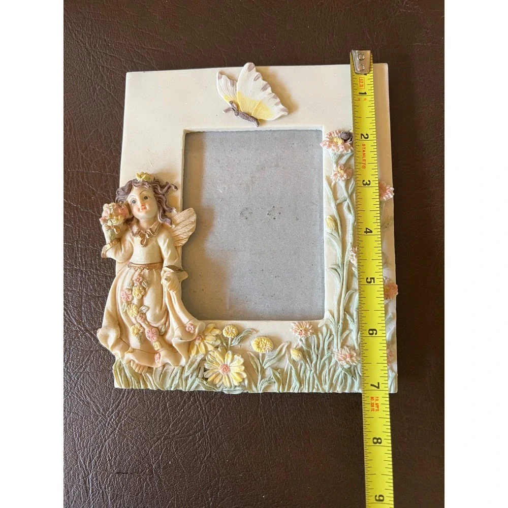 Vintage Fairy Garden Resin Frame 3D Butterfly Bee Floral 5x7 Woodland Cottage